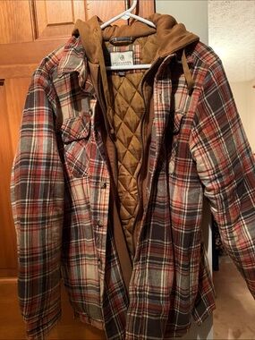 Legendary Whitetails Brown & Red Plaid Quilted-Lined Field Jacket